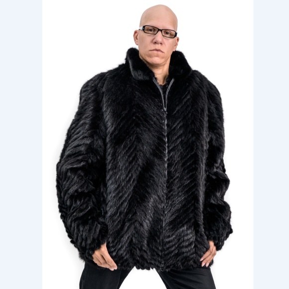 A.J. Ugent Furs Other - *SOLD* SALE  Black Mink Tails Chevron Design 32” Jacket